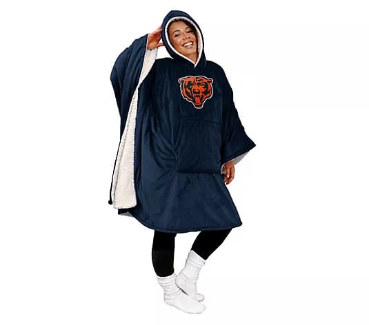 Licensed 60" x 80" Wearable Hooded Blanket with Logo Patch
