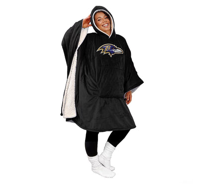 Licensed 60" x 80" Wearable Hooded Blanket with Logo Patch