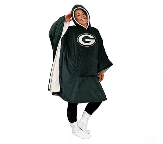 Licensed 60" x 80" Wearable Hooded Blanket with Logo Patch