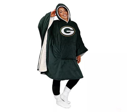 Licensed 60" x 80" Wearable Hooded Blanket with Logo Patch