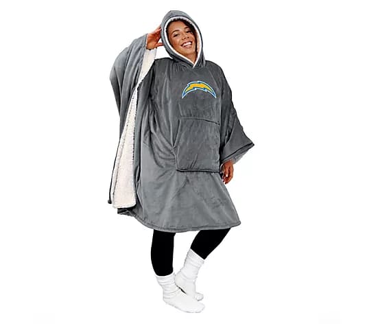 Licensed 60" x 80" Wearable Hooded Blanket with Logo Patch